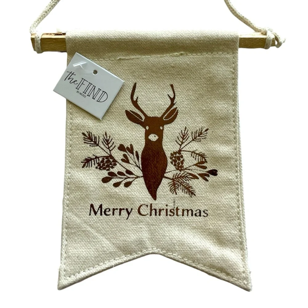Set of 6 Christmas Banners Holiday Prints Mini 5” Flags The Find by Nicole Tags